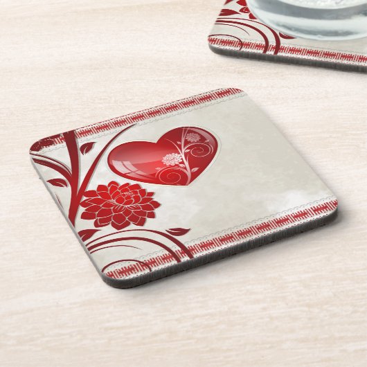 Blumen-Herz Untersetzer (Linke Seite)