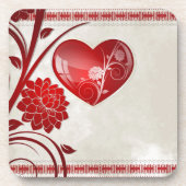 Blumen-Herz Untersetzer (Vorderseite)