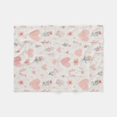 Blumen-Herzen-Flies-Decke Fleecedecke (Vorderseite (Horizontal))