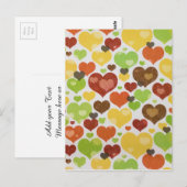 Blumen-Herzen-Muster Rosa Postkarte (Vorne/Hinten)