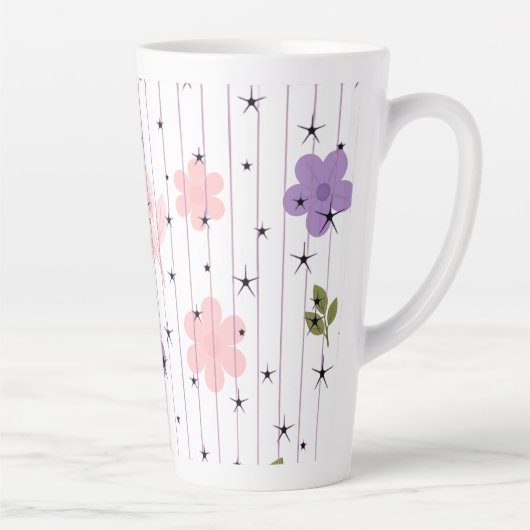 Blumen-Himmel-Sterne-Latte-Mug Milchtasse (Rechts)