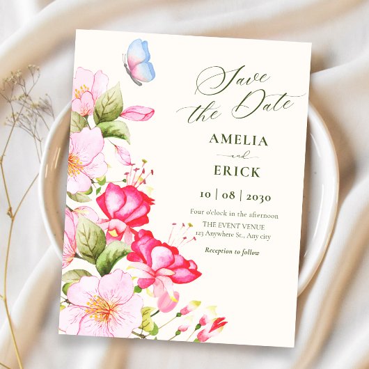 Blumen Hochzeit blühen Save The Date
