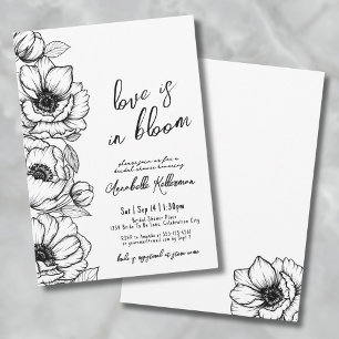 Blumen Hochzeit Dusche Handgezeichnet Whimsical Einladung