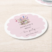 Blumen Hochzeit Dusche Teeparty Papierservietten U Runder Pappuntersetzer (Angewinkelt)