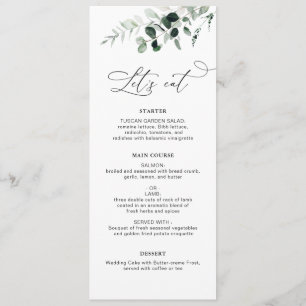 Blumen-Hochzeit im Aquarell Menükarte