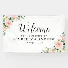 Blumen-Hochzeit in Rosa Banner