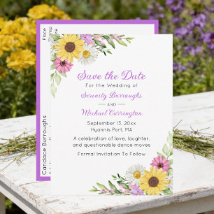 Blumen Hochzeit Save-the-Date-Ankündigung Postkarte