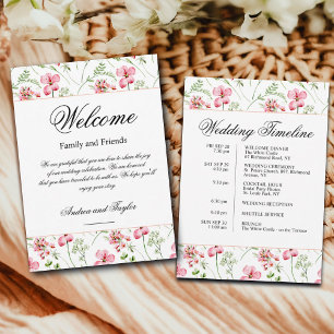 Blumen Hochzeit Willkommenstasche Brief & Zeitplan Einladung