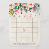 Blumen-Hochzeitsdusche-Bingo-Karten