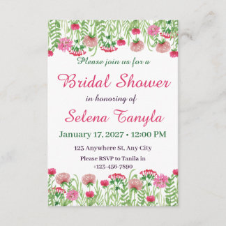 Blumen-Hochzeitsduscheinladungskarte Einladung