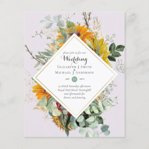 BLUMEN-HOCHZEITSEINLADUNGEN IM BUDGET Lila Orange Flyer