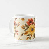 Blumen-Hochzeitsgeschenktasse Kaffeetasse (Vorderseite Links)