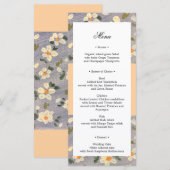 Blumen-Hochzeitsmenü oder Brautparty-Menü Menükarte (Vorne/Hinten)