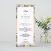 Blumen-Hochzeitsmenü oder Brautparty-Menü Menükarte (Stehend Vorderseite)