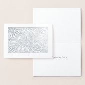 Blumen-Holzschnittdruck Folienkarte (Anzeige)