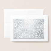 Blumen-Holzschnittdruck Folienkarte (Vorderseite mit Umschlag)