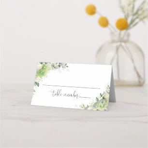 Blumen-Hortensien-Hochzeit gefaltete Platzkarte