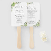 Blumen-Hortensien-Hochzeitsprogramm-Handfächer Fächer (Vorne und Hinten)