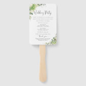 Blumen-Hortensien-Hochzeitsprogramm-Handfächer Fächer (Rückseite)