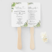 Blumen-Hortensien-Hochzeitsprogramm-Handfächer Fächer (Vorne und Hinten)