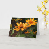 Blumen-, hübsche orange Zinnias, Ruhestands-Karte Karte (Gelbe Blume)