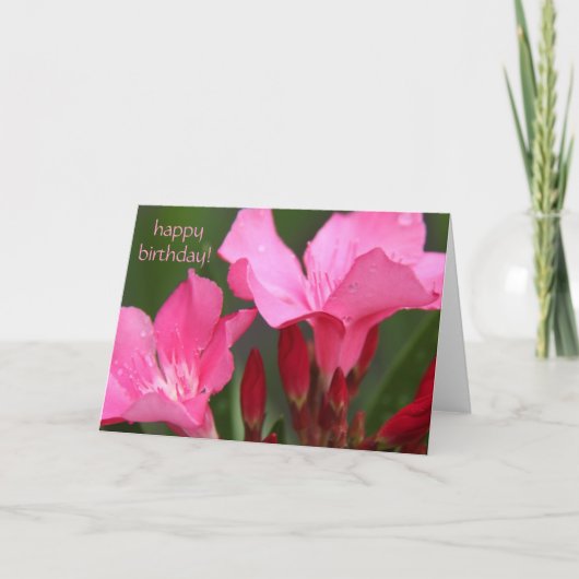 Blumen-, hübsches Rosa blüht Geburtstagskarte Karte (Vorderseite)