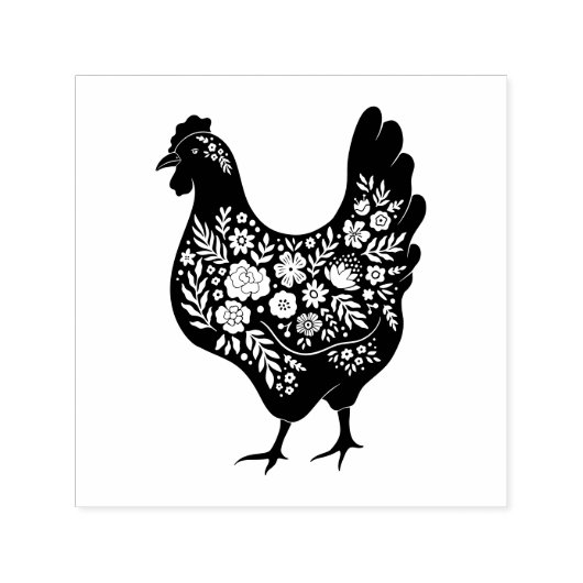 Blumen-Huhn Permastempel (Design)