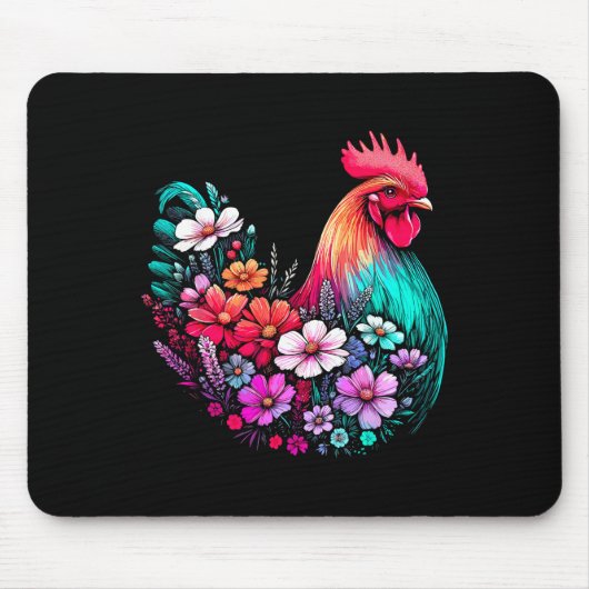 Blumen-Hühner-Mädchen-Blume Mousepad (Vorne)