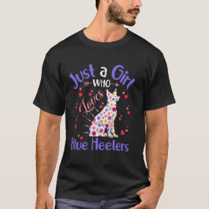 Blumen-Hund-Mädchen Frauen Ein Mädchen Das Bule Li T-Shirt