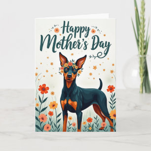 Blumen-Hund-Mutter-Wunschkarte Karte