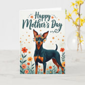 Blumen-Hund-Mutter-Wunschkarte Karte (Gelbe Blume)