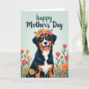 Blumen-Hunde-Freud-Karte Karte