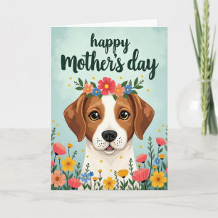 Blumen-Hunde-Liebekarte Karte