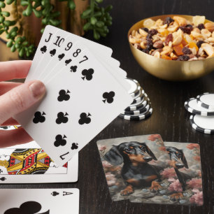 Blumen-Hunde-Rasse-Porträts 10 Spielkarten