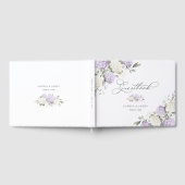 Blumen-Hydrangea-Hochzeit in Lila Gästebuch (Voll)