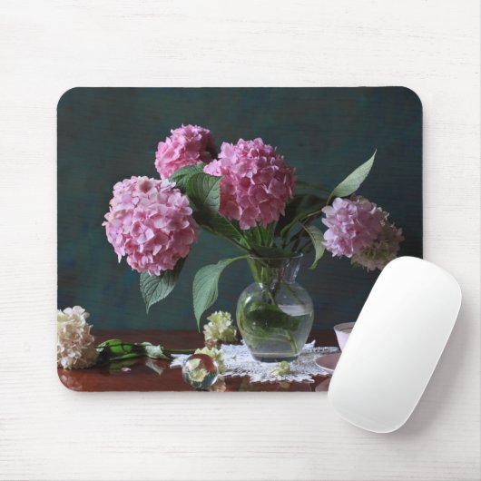Blumen | Hydrangeas in Vase Mousepad (Mit Mouse)