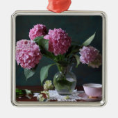 Blumen | Hydrangeas in Vase Ornament Aus Metall (Vorne)