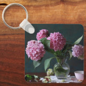 Blumen | Hydrangeas in Vase Schlüsselanhänger (Vorderseite)