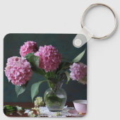 Blumen | Hydrangeas in Vase Schlüsselanhänger (Rückseite)