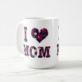 Blumen Ich liebe Mama Kaffeetasse (Vorderseite Links)