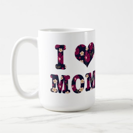 Blumen Ich liebe Mama Kaffeetasse (Links)