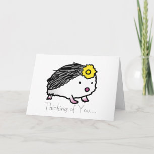 Blumen-Igel, denkend an Sie… Karte