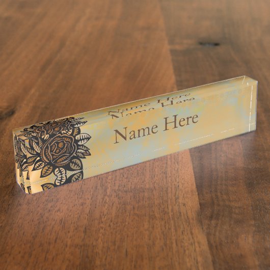 Blumen-Illustration Namensplakette (Seite)