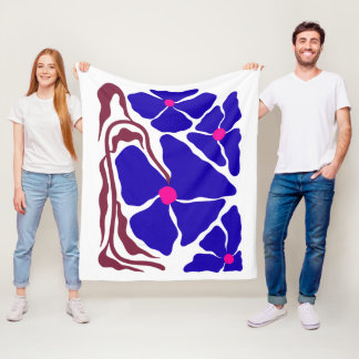 Blumen Illustrationskunstwerk Fleecedecke