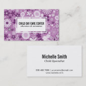 Blumen | Illustrativ (lila) Visitenkarte (Vorne/Hinten)