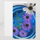 Blumen im blauen Pool Briefpapier (Vorne/Hinten)