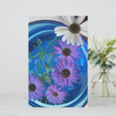 Blumen im blauen Pool Briefpapier (Stehend Vorderseite)
