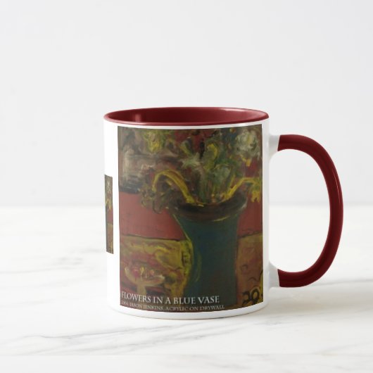 Blumen im blauen Vase Tasse (Rechts)