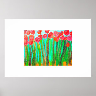 Blumen im hohen Gras Poster