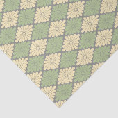 Blumen im Moos-Grün, Gelb, graues Seidenpapier (Ausschnitt)